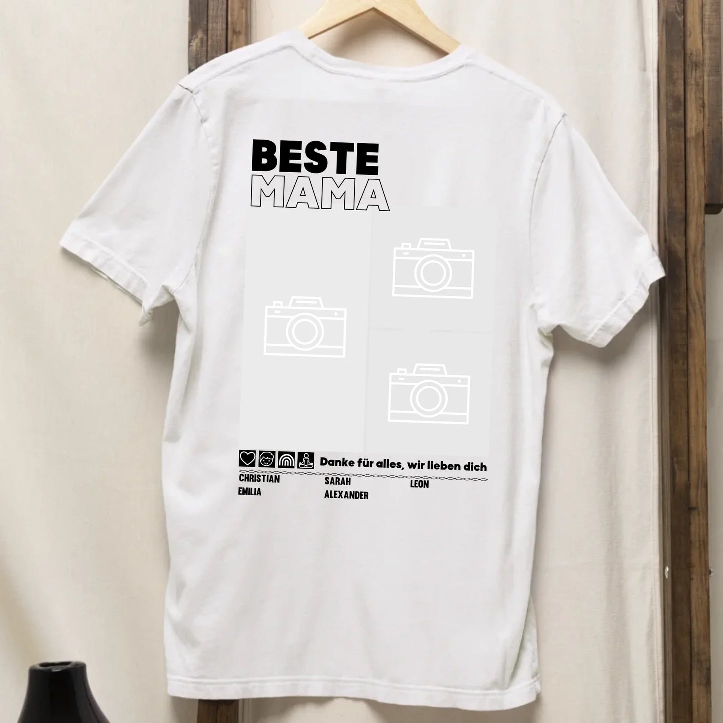 Beste Mama - Bio Oversized Damen Shirt *personalisierbar mit Fotos*
