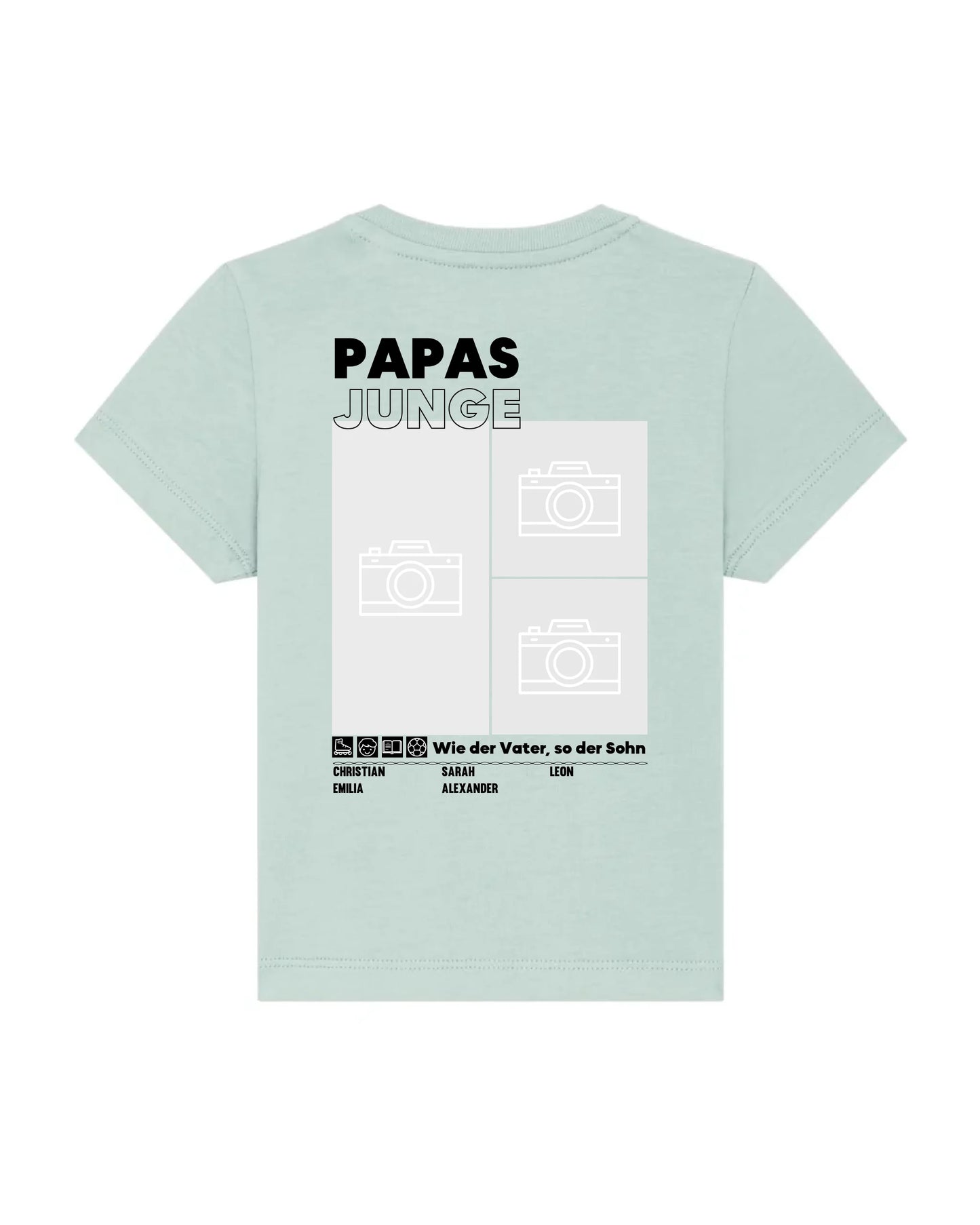Papas/Mamas Junge/Mädchen - Bio Baby Shirt *personalisierbar mit Foto* Baby Creator T-Shirt ST ST NEU Caribbean-Blue