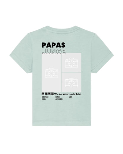 Papas/Mamas Junge/Mädchen - Bio Baby Shirt *personalisierbar mit Foto* Baby Creator T-Shirt ST ST NEU Caribbean-Blue