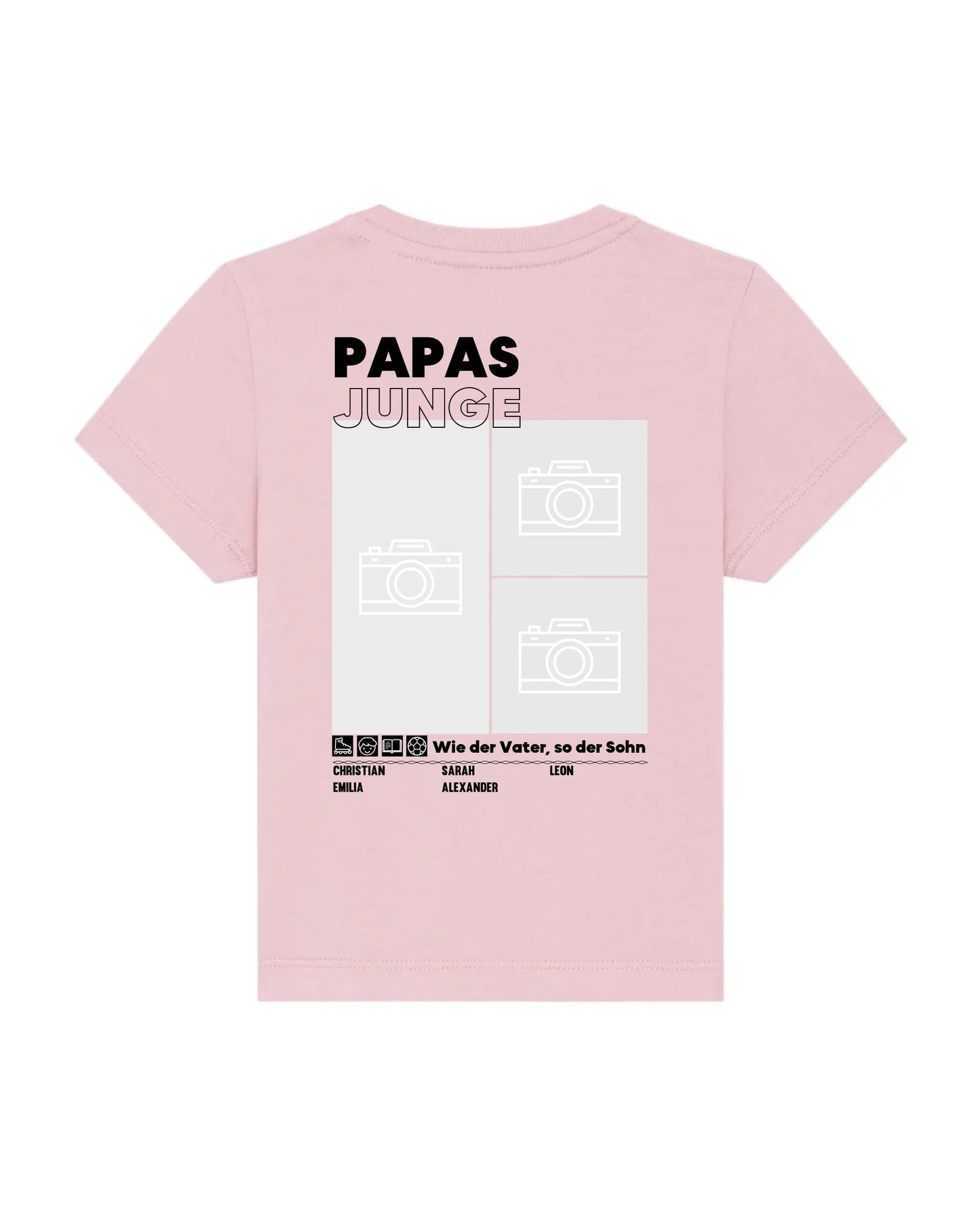 Papas/Mamas Junge/Mädchen - Bio Baby Shirt *personalisierbar mit Foto* Baby Creator T-Shirt ST ST NEU Cotton-Pink