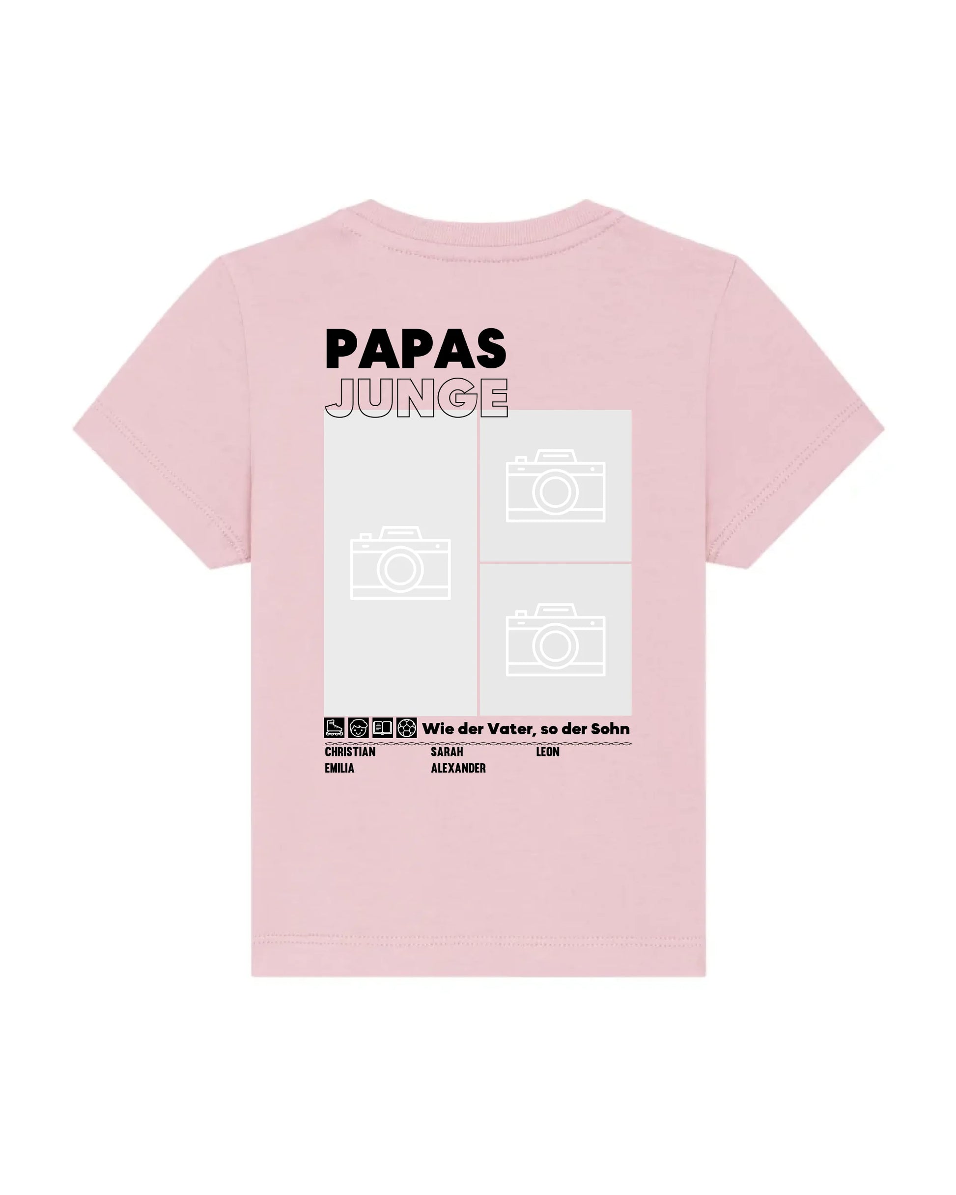 Papas/Mamas Junge/Mädchen - Bio Baby Shirt *personalisierbar mit Foto* Baby Creator T-Shirt ST ST NEU Cotton-Pink