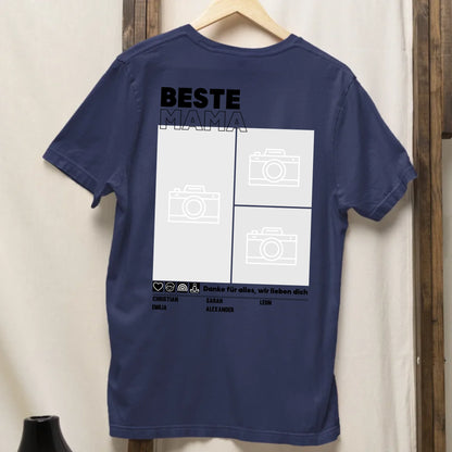 Beste Mama - Bio Oversized Damen Shirt *personalisierbar mit Fotos* Creator T-Shirt 2.0 ST ST BACK ONLY French-Navy