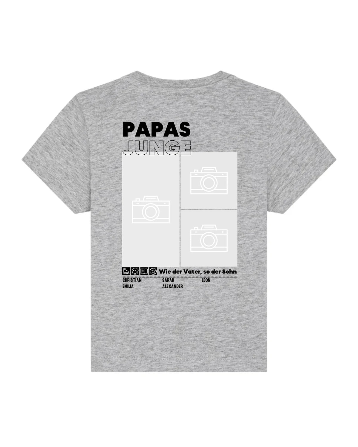 Papas/Mamas Junge/Mädchen - Bio Baby Shirt *personalisierbar mit Foto* Baby Creator T-Shirt ST ST NEU Heather-Grey