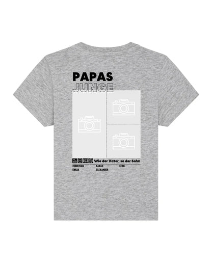 Papas/Mamas Junge/Mädchen - Bio Baby Shirt *personalisierbar mit Foto* Baby Creator T-Shirt ST ST NEU Heather-Grey