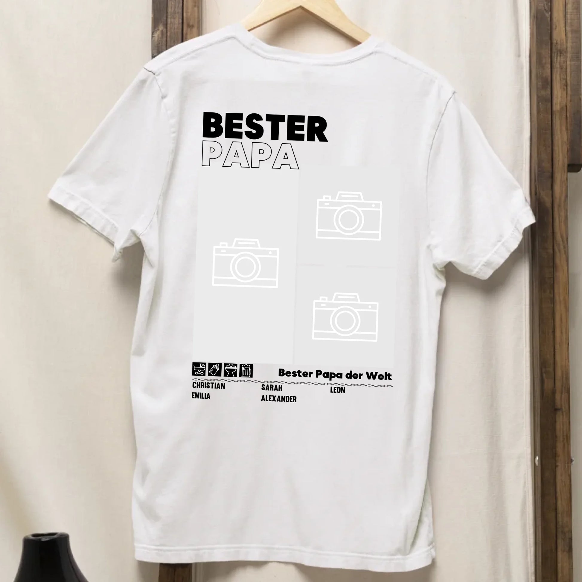 Bester Papa - Bio Herren Shirt *personalisierbar mit Fotos* Creator T-Shirt 2.0 ST ST BACK ONLY Lilac-Dream
