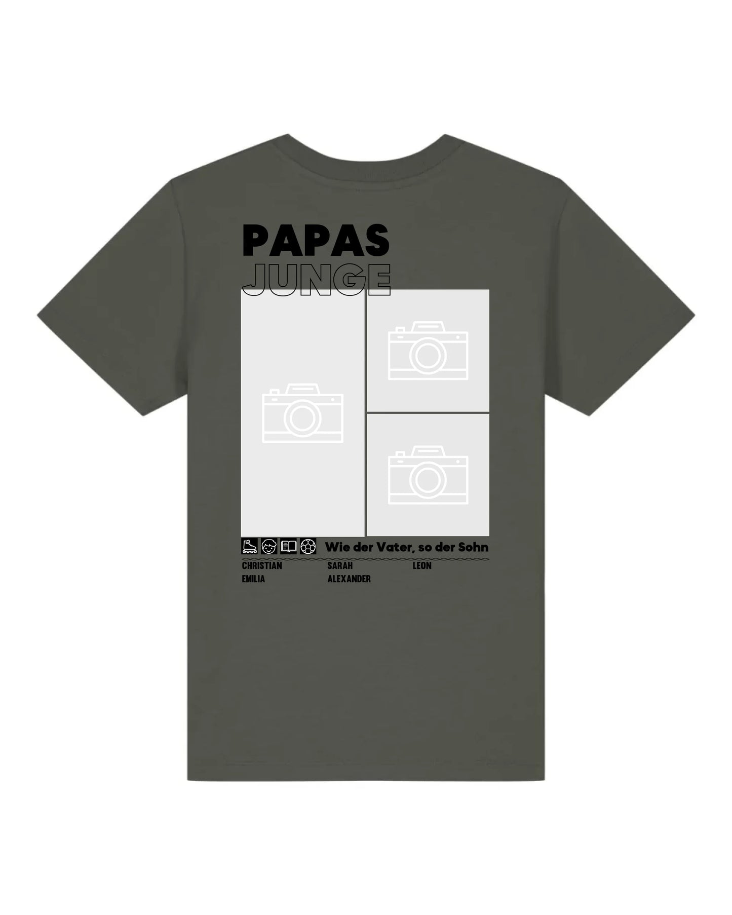 Papas/Mamas Junge/Mädchen - Bio Kinder Shirt *personalisierbar mit Foto* Mini Creator Shirt 2.0 ST ST Khaki