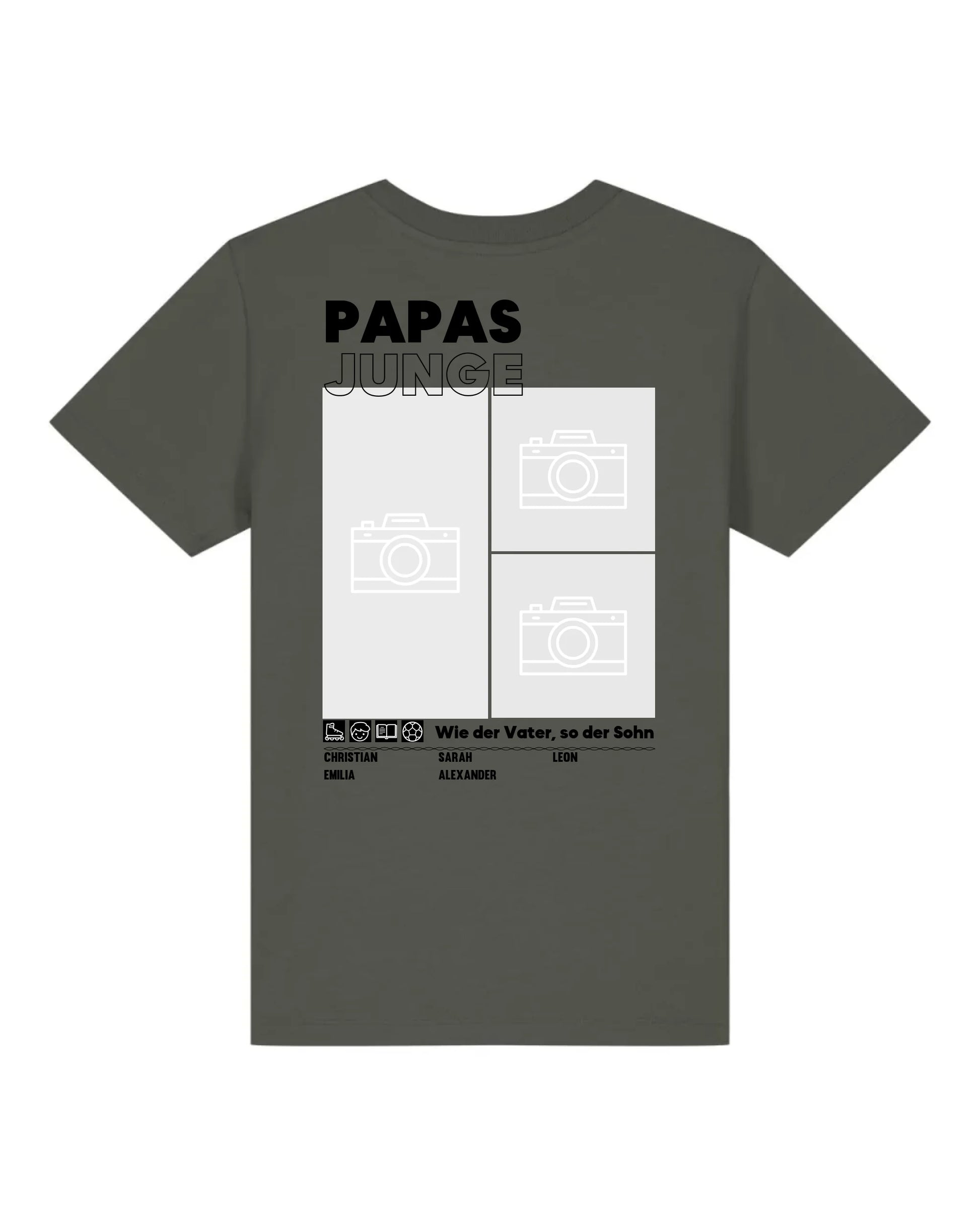 Papas/Mamas Junge/Mädchen - Bio Kinder Shirt *personalisierbar mit Foto* Mini Creator Shirt 2.0 ST ST Khaki