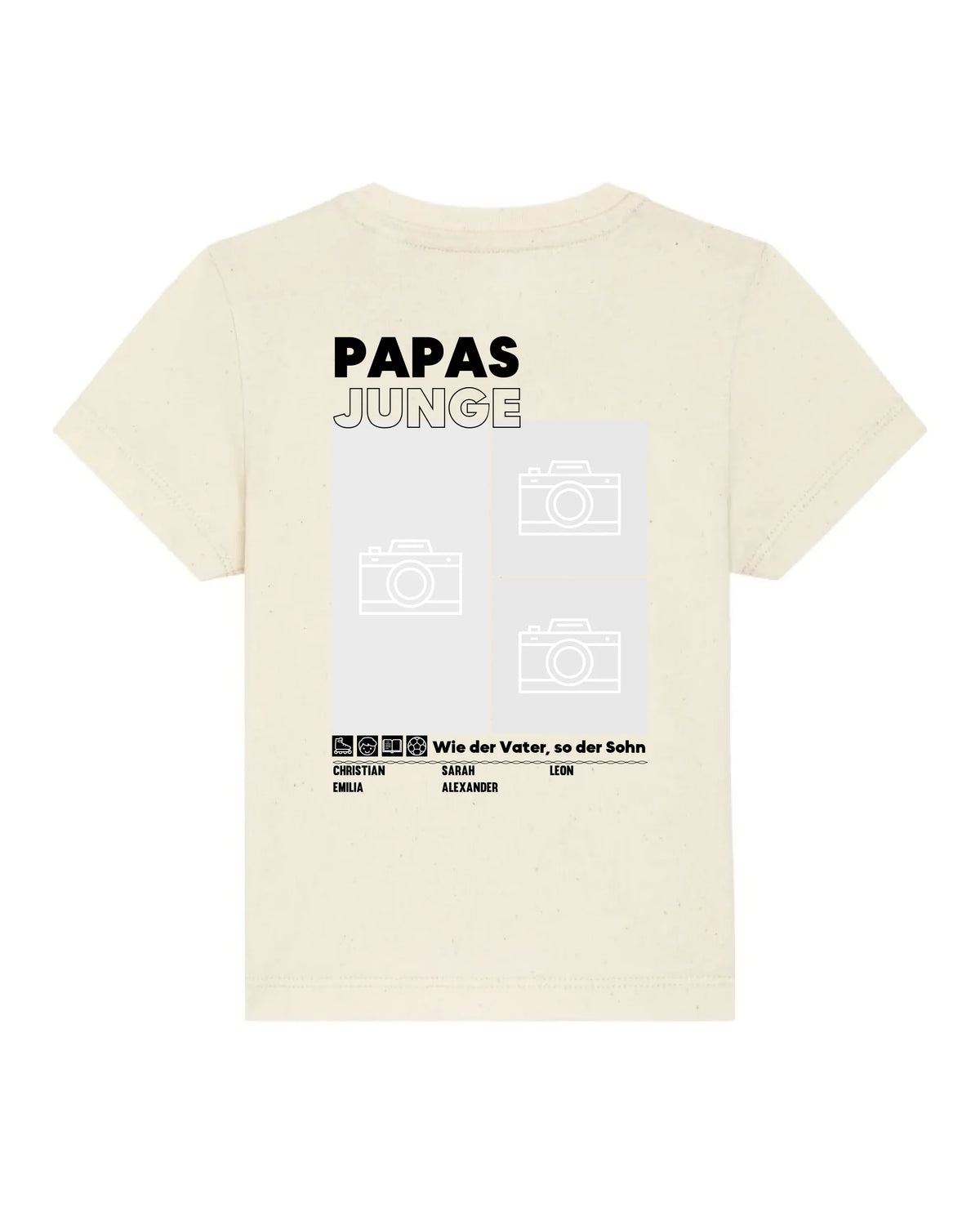 Papas/Mamas Junge/Mädchen - Bio Baby Shirt *personalisierbar mit Foto* Baby Creator T-Shirt ST ST NEU Natural-Raw
