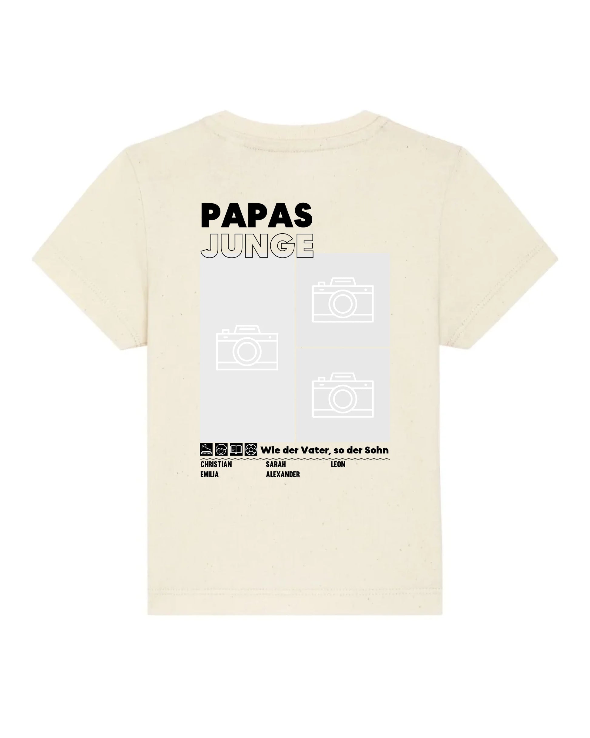 Papas/Mamas Junge/Mädchen - Bio Baby Shirt *personalisierbar mit Foto* Baby Creator T-Shirt ST ST NEU Natural-Raw