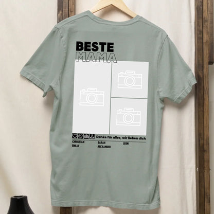 Beste Mama - Bio Oversized Damen Shirt *personalisierbar mit Fotos* Creator T-Shirt 2.0 ST ST BACK ONLY Aloe
