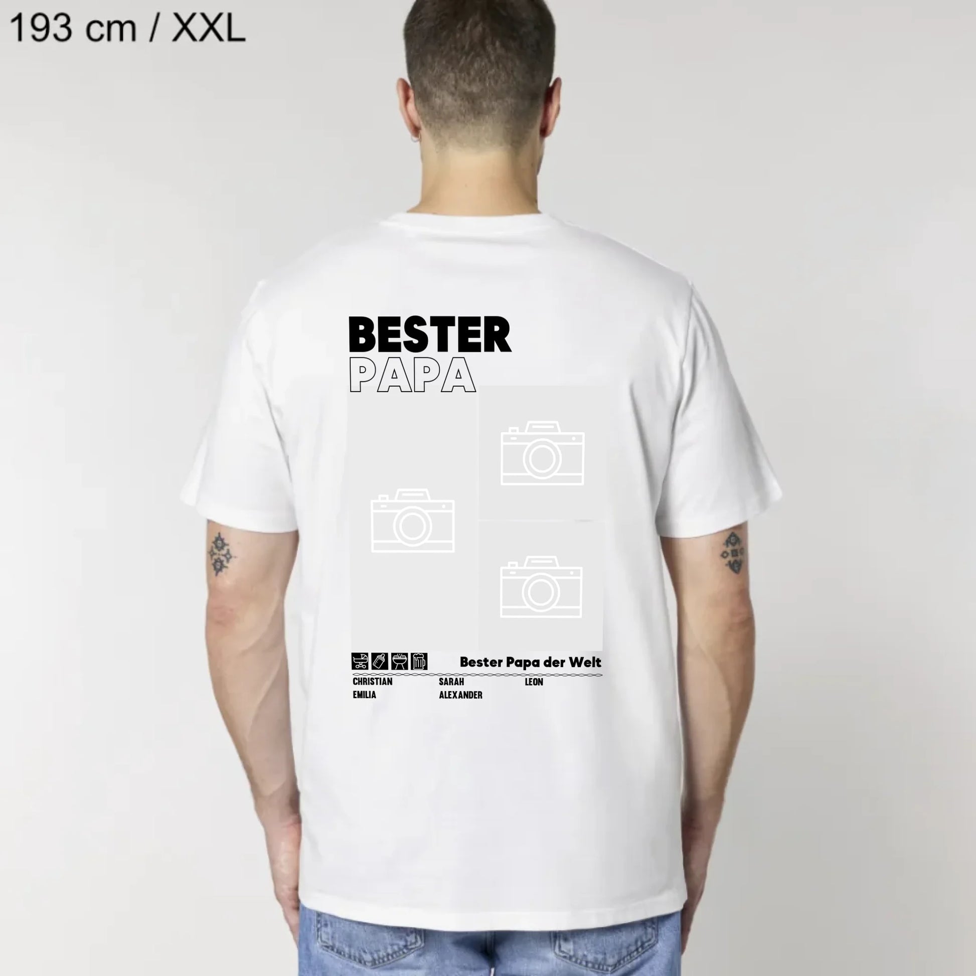 Bester Papa - Bio Herren Shirt *personalisierbar mit Fotos*