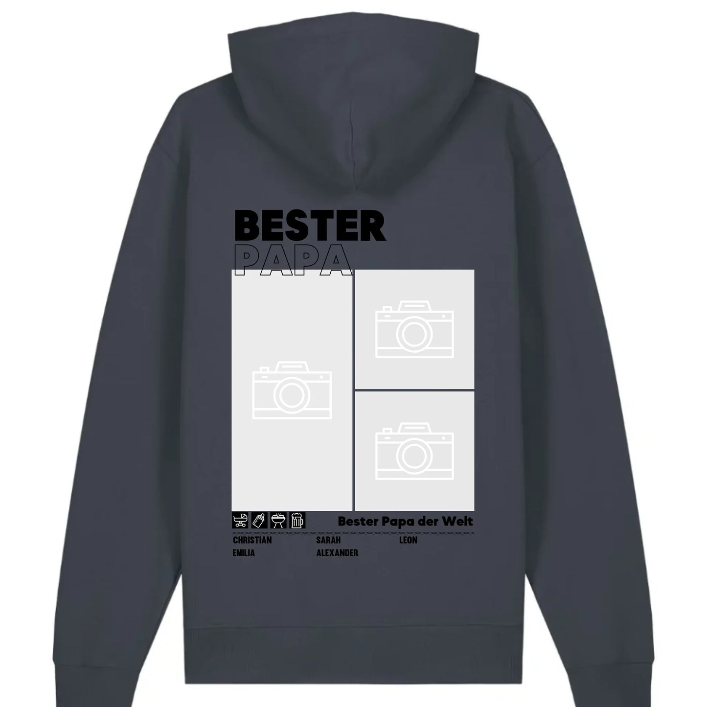 Bester Papa / Beste Mama - Bio Unisex Hoodie *personalisierbar mit Foto*