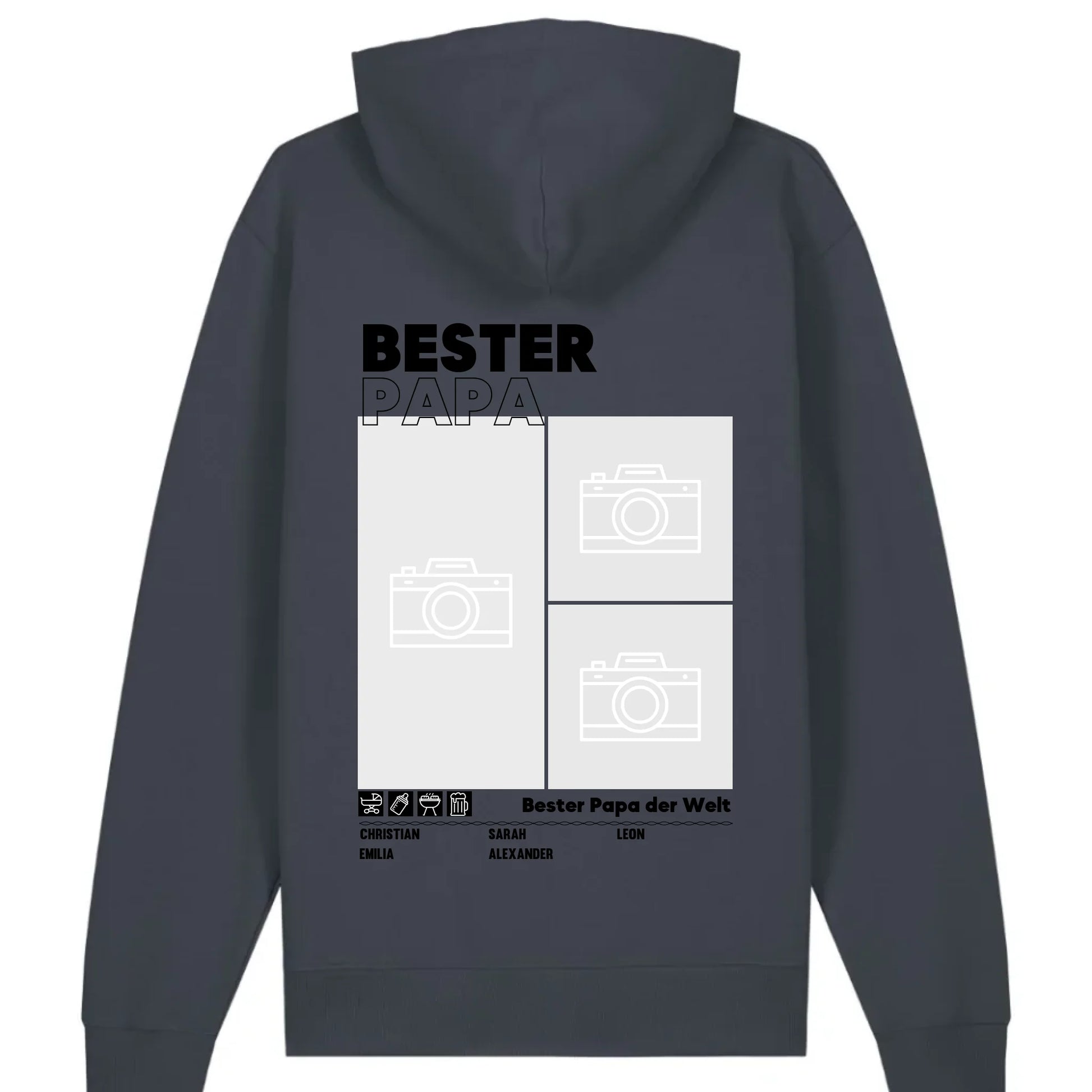 Bester Papa / Beste Mama - Bio Unisex Hoodie *personalisierbar mit Foto*