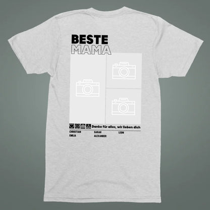 Beste Mama - Bio Oversized Damen Shirt *personalisierbar mit Fotos* Creator T-Shirt 2.0 ST ST BACK ONLY Heather-Grey