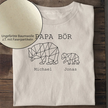 Papa Bör - Bio Herren Shirt *personalisierbar (1-4 Kinder mit Namen)* Creator T-Shirt 2.0 ST ST Natural-Raw