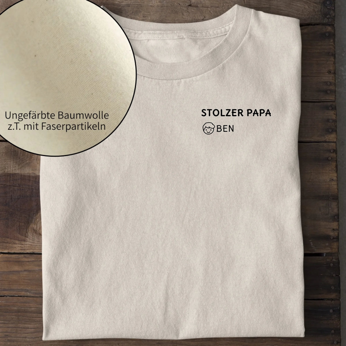 Stolzer Papa - Bio Herren Shirt *personalisierbar* Creator T-Shirt 2.0 ST ST Natural-Raw