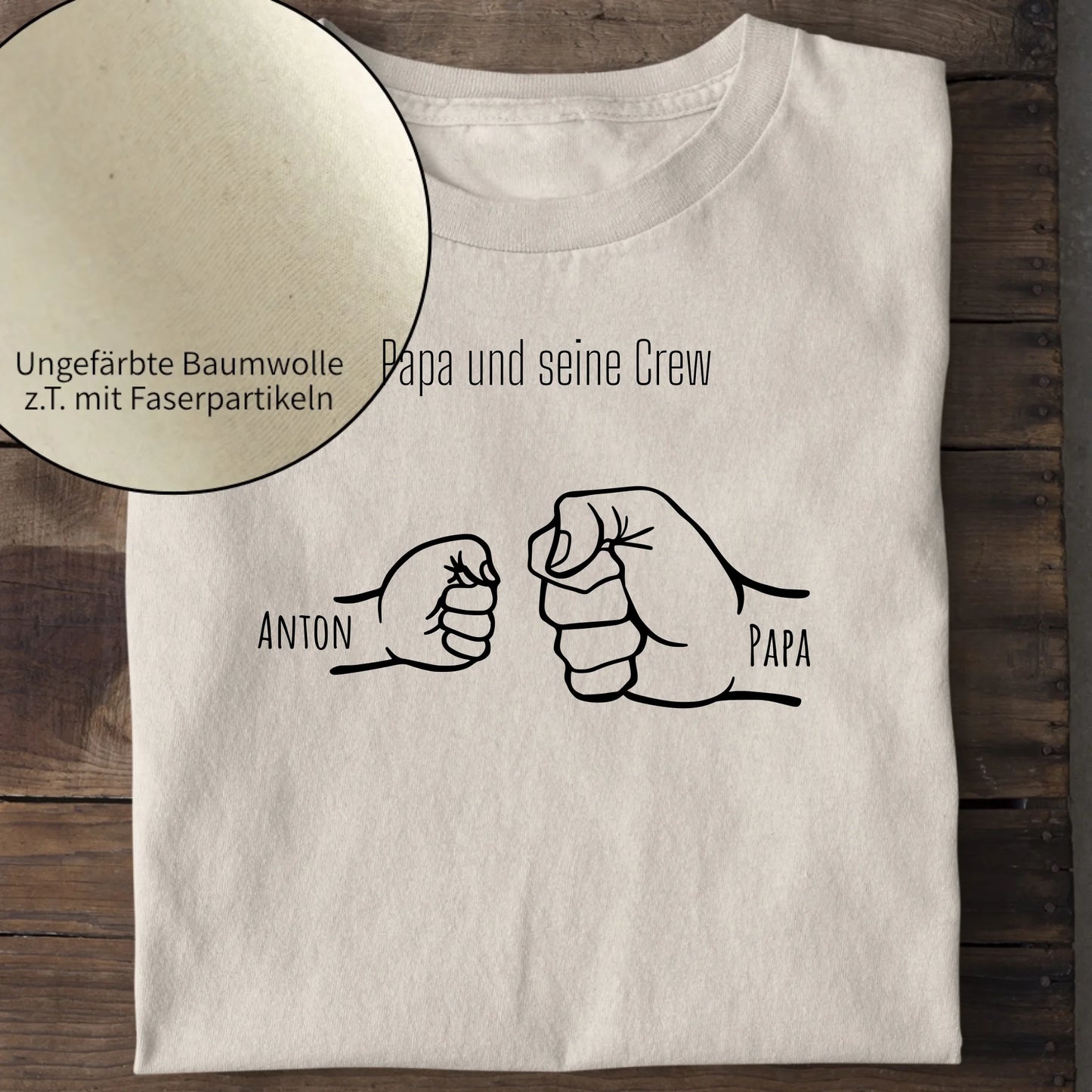 Papa und seine Crew - Bio Herren Shirt *personalisierbar* Creator T-Shirt 2.0 ST ST Natural-Raw