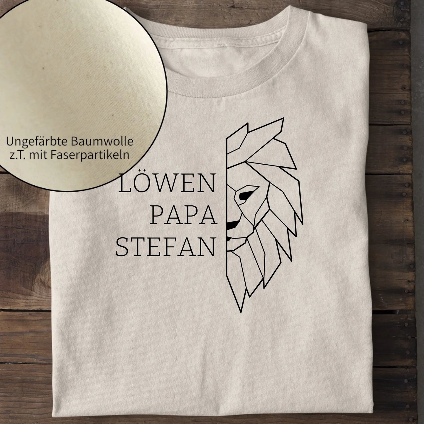Löwen Papa - Bio Herren Shirt *personalisierbar (mit Namen)* Creator T-Shirt 2.0 ST ST Natural-Raw