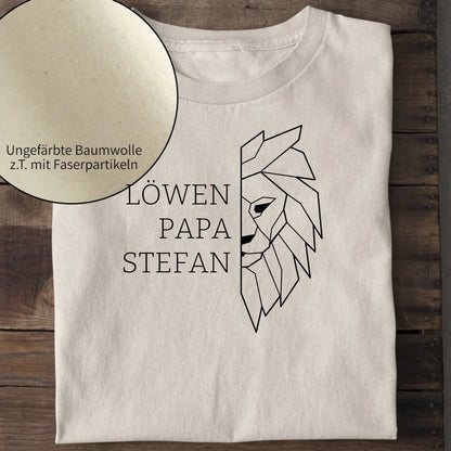 Löwen Papa - Bio Herren Shirt *personalisierbar (mit Namen)* Creator T-Shirt 2.0 ST ST Natural-Raw