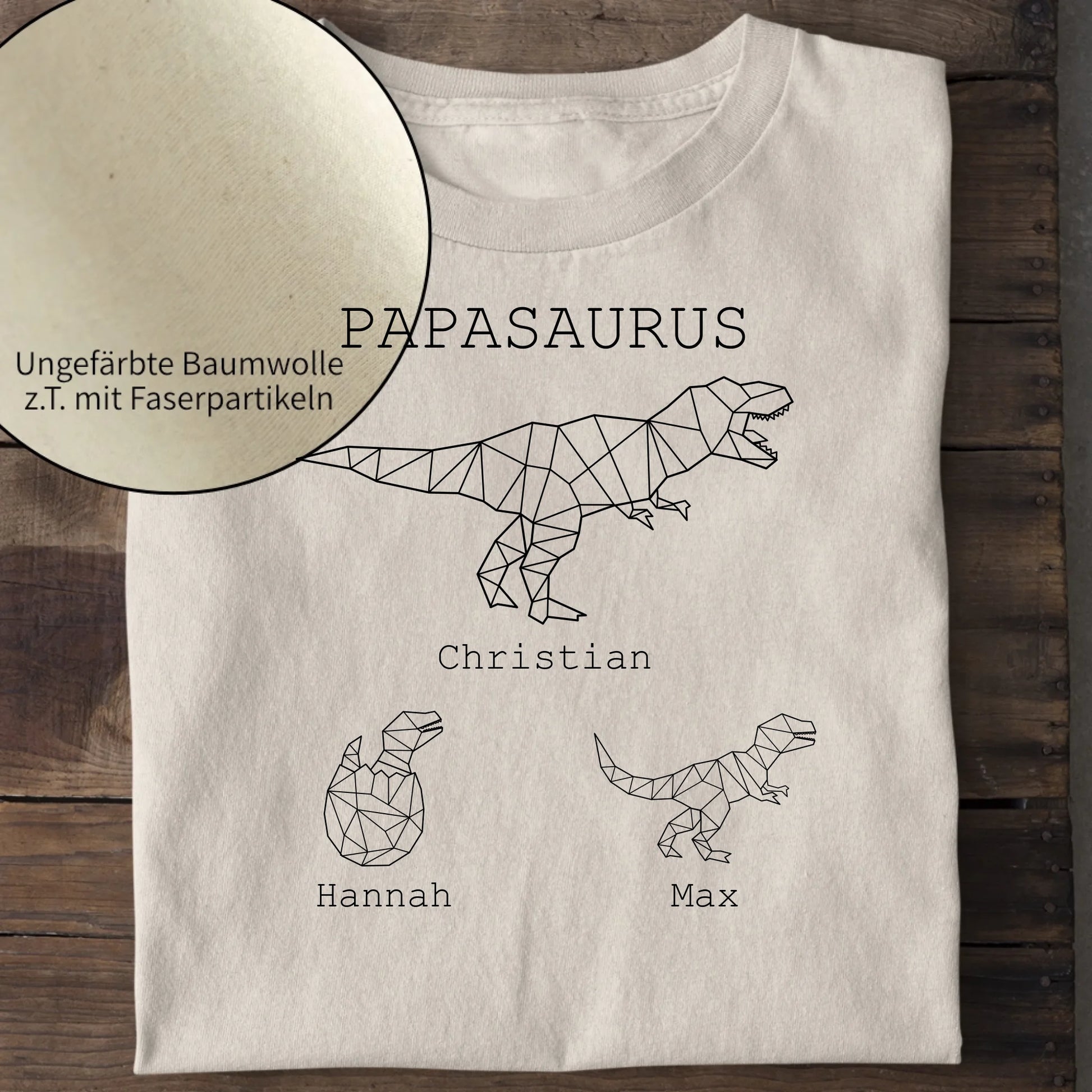Papasaurus - Bio Herren Shirt *personalisierbar (mit Namen)* Creator T-Shirt 2.0 ST ST Natural-Raw