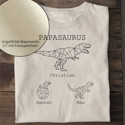 Papasaurus - Bio Herren Shirt *personalisierbar (mit Namen)* Creator T-Shirt 2.0 ST ST Natural-Raw