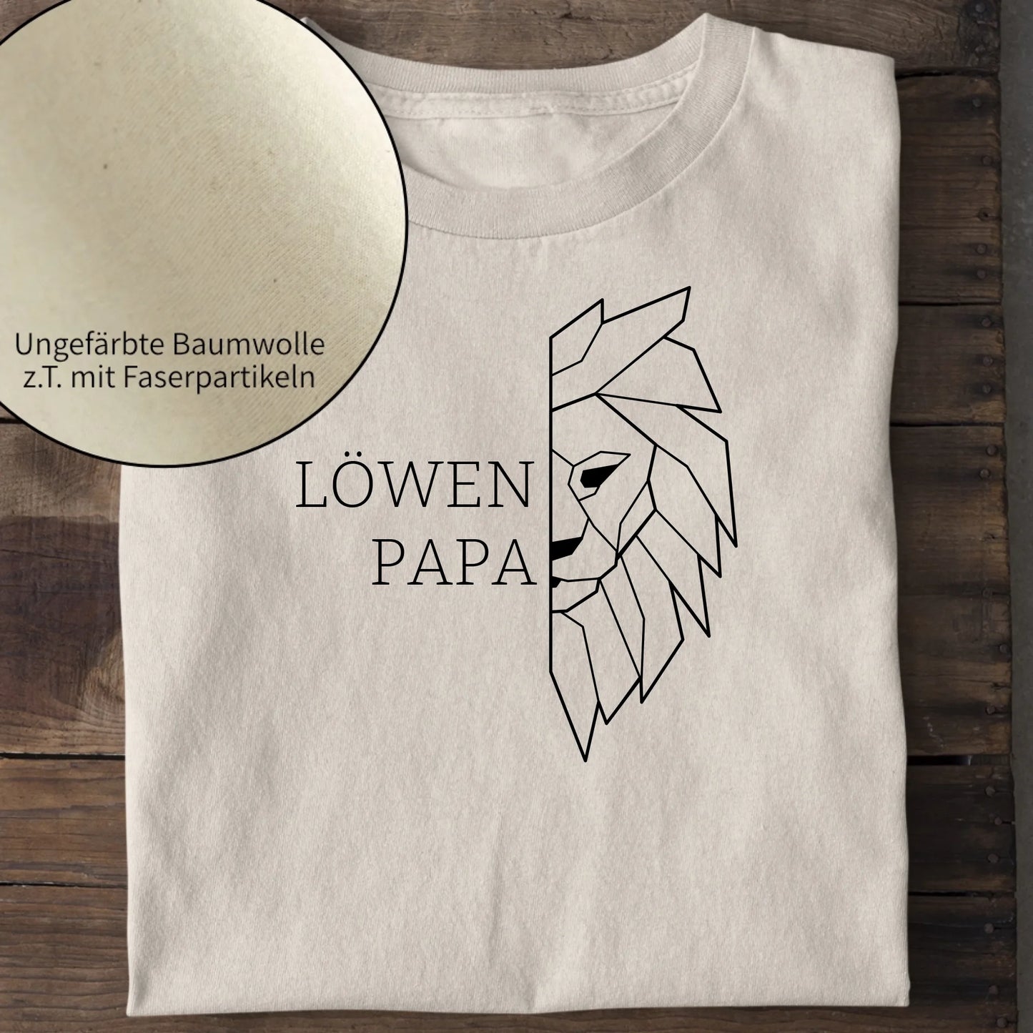 Löwen Papa - Bio Herren Shirt *personalisierbar (ohne Namen)* Creator T-Shirt 2.0 ST ST Natural-Raw