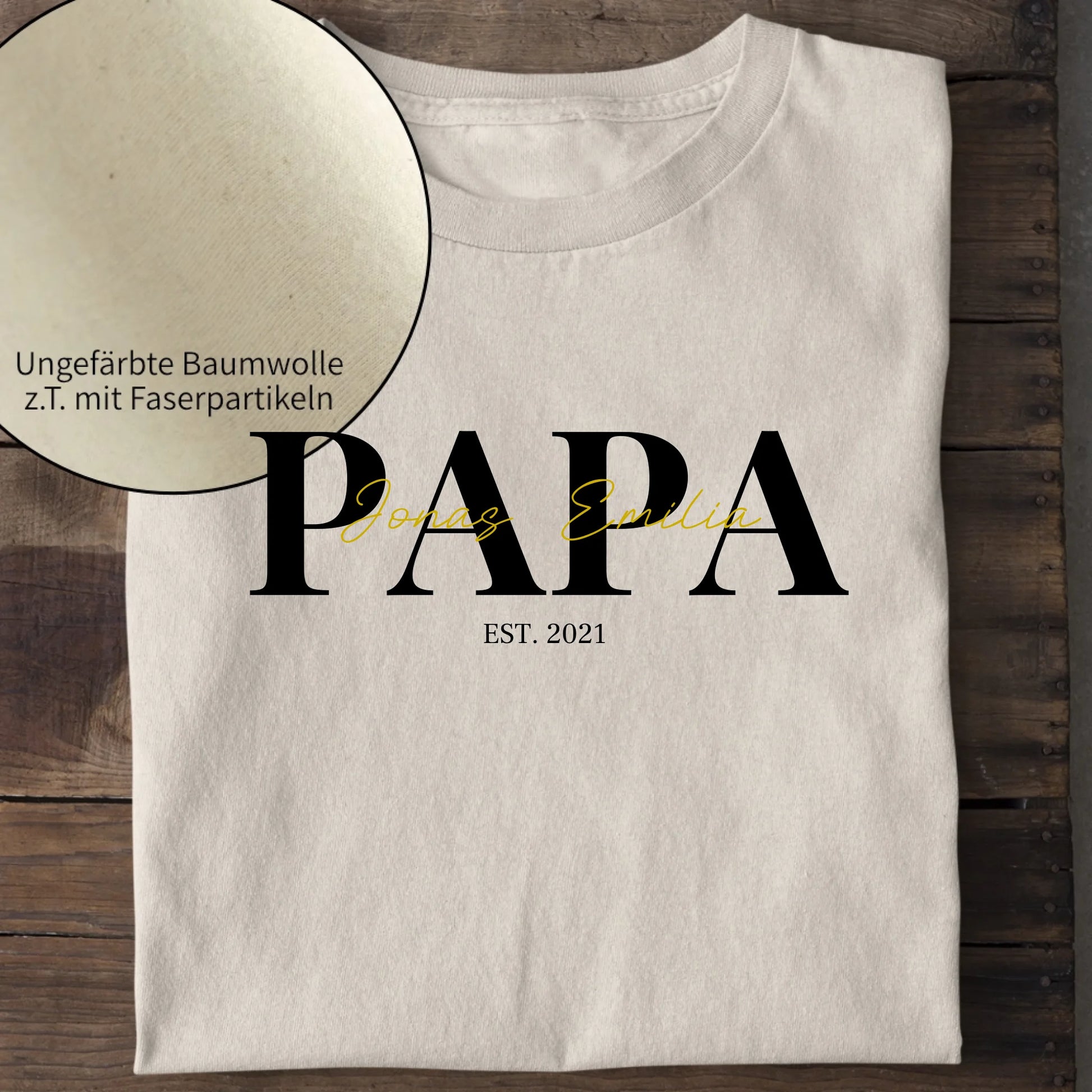 PAPA + Kids - Bio Herren Shirt *personalisierbar* Creator T-Shirt 2.0 ST ST Natural-Raw