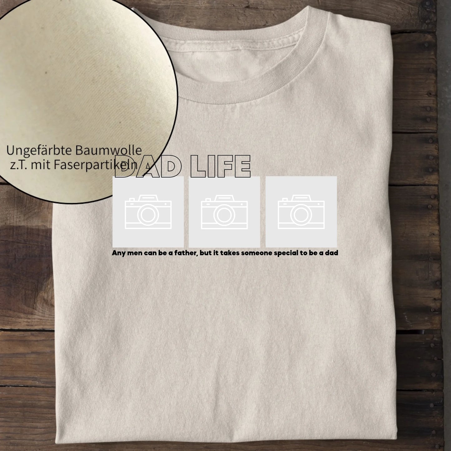 Dad Life Foto - Bio Herren Shirt *personalisierbar mit Fotos* Creator T-Shirt 2.0 ST ST Natural-Raw