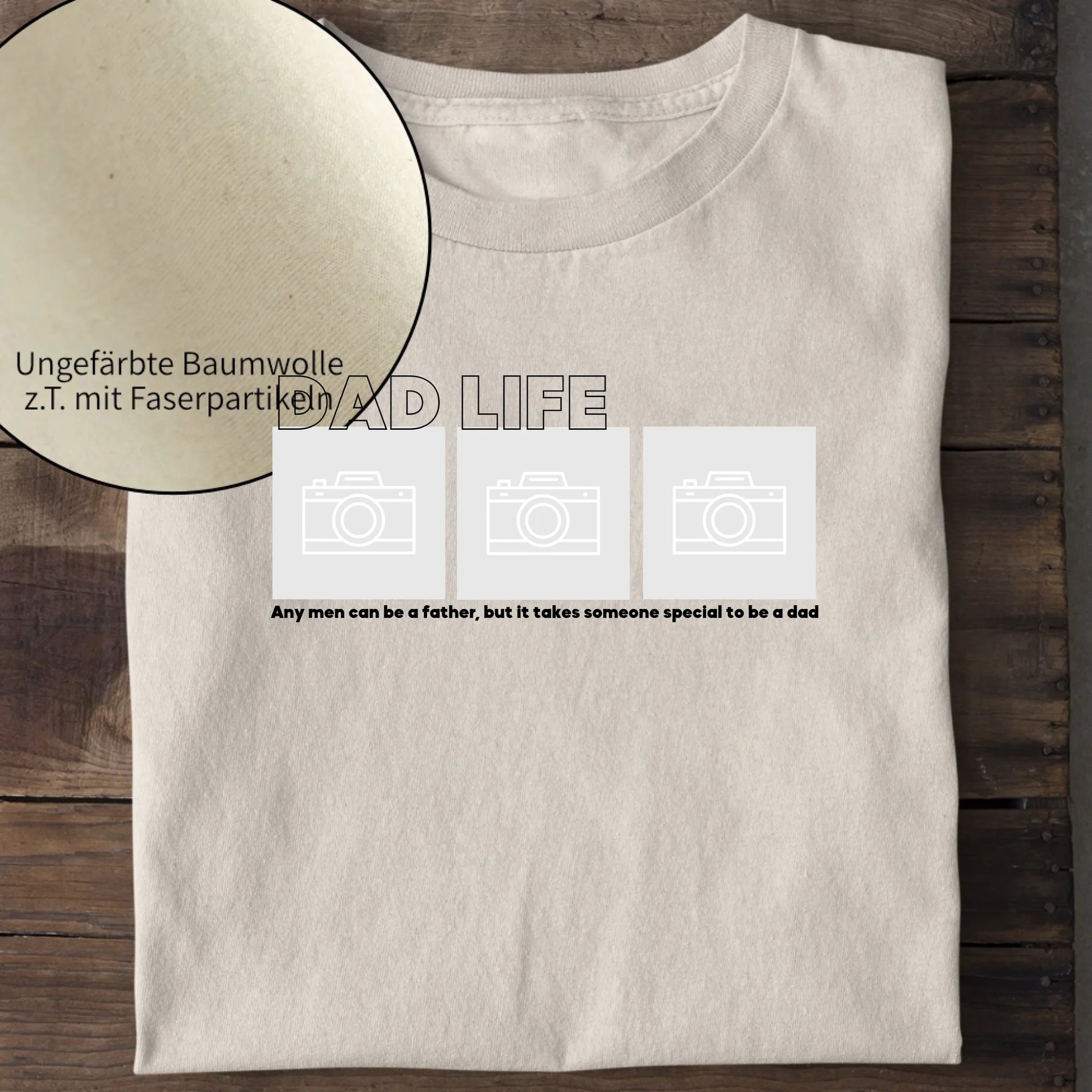 Dad Life Foto - Bio Herren Shirt *personalisierbar mit Fotos* Creator T-Shirt 2.0 ST ST Natural-Raw