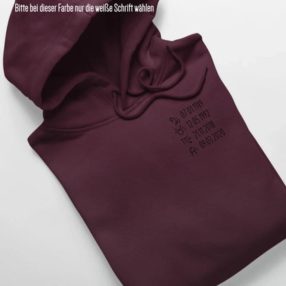 Sternzeichen - Bio Unisex Hoodie *personalisierbar* Cruiser Hoodie 2.0 ST ST Burgundy