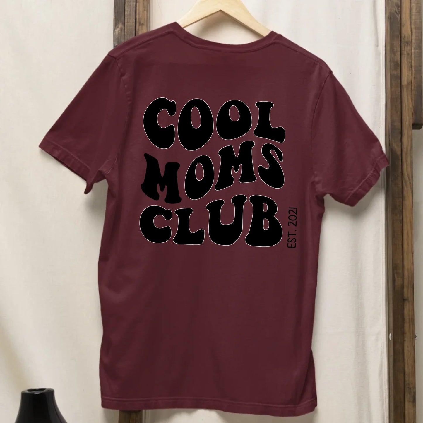 Cool Moms Club Backprint- Bio Damen Oversized Shirt *personalisierbar* Creator T-Shirt 2.0 ST ST BACK ONLY Burgundy