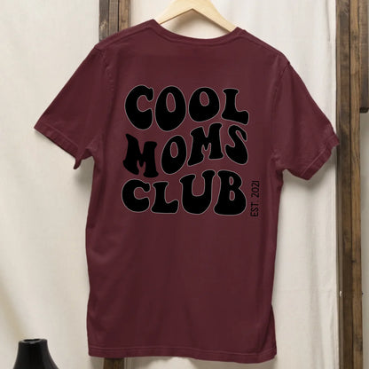 Cool Moms Club Backprint- Bio Damen Oversized Shirt *personalisierbar* Creator T-Shirt 2.0 ST ST BACK ONLY Burgundy