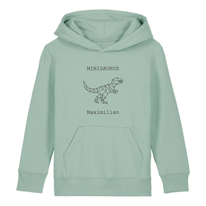 Minisaurus - Bio Kinder Hoodie *personalisierbar (mit Namen)*