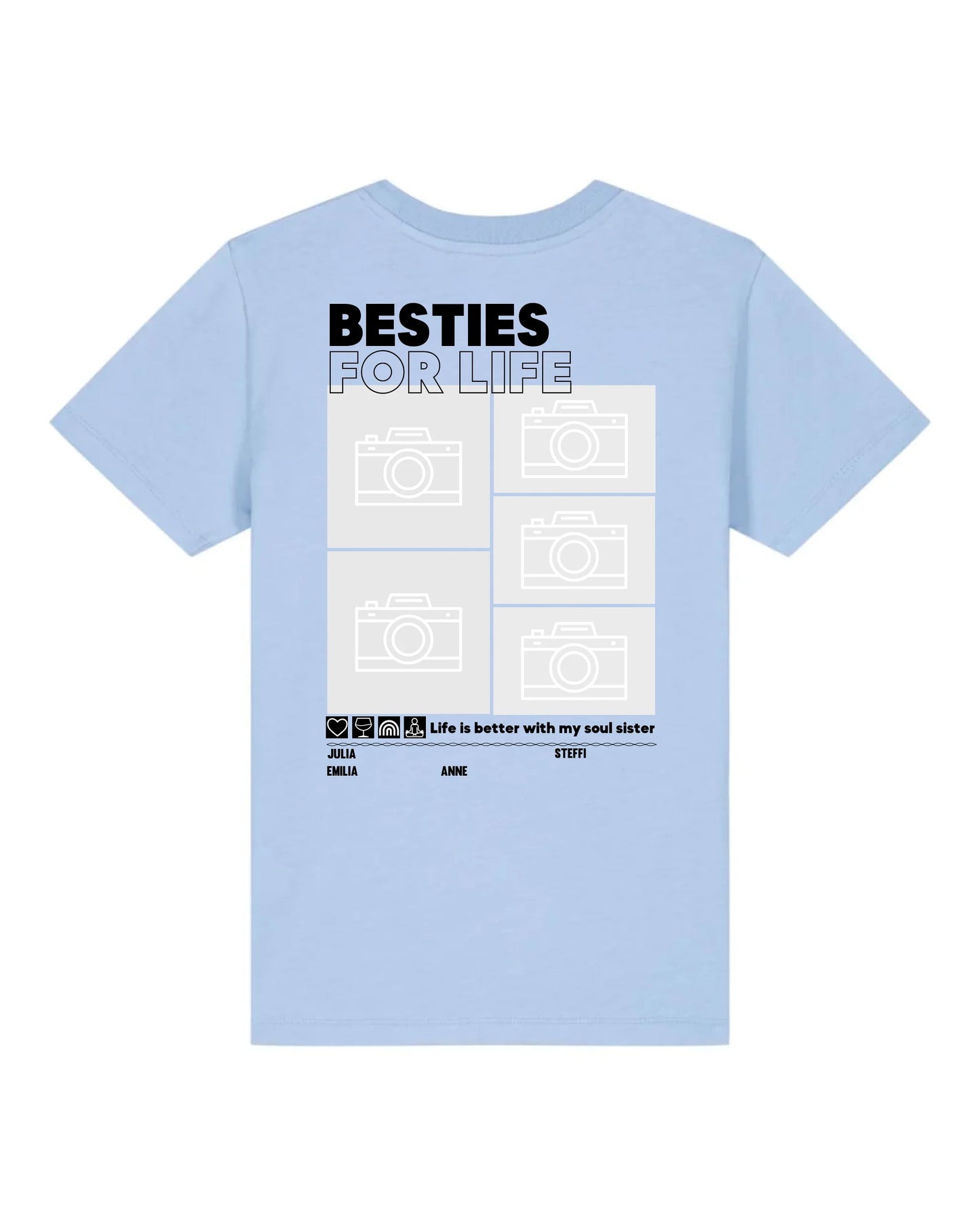 Besties for Life - Bio Kinder Shirt *personalisierbar mit Foto* Mini Creator Shirt 2.0 ST ST Blue-Soul