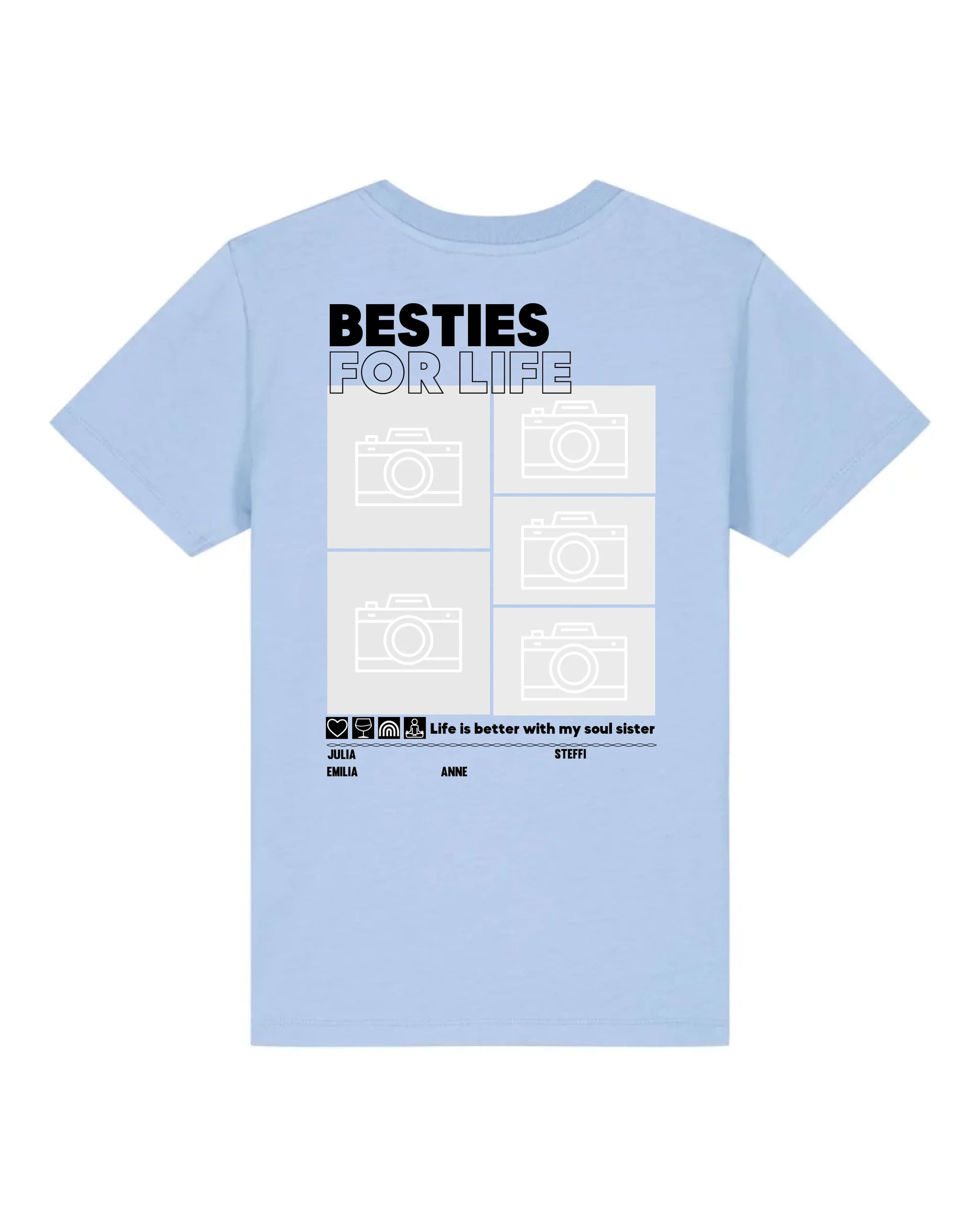 Besties for Life - Bio Kinder Shirt *personalisierbar mit Foto* Mini Creator Shirt 2.0 ST ST Blue-Soul