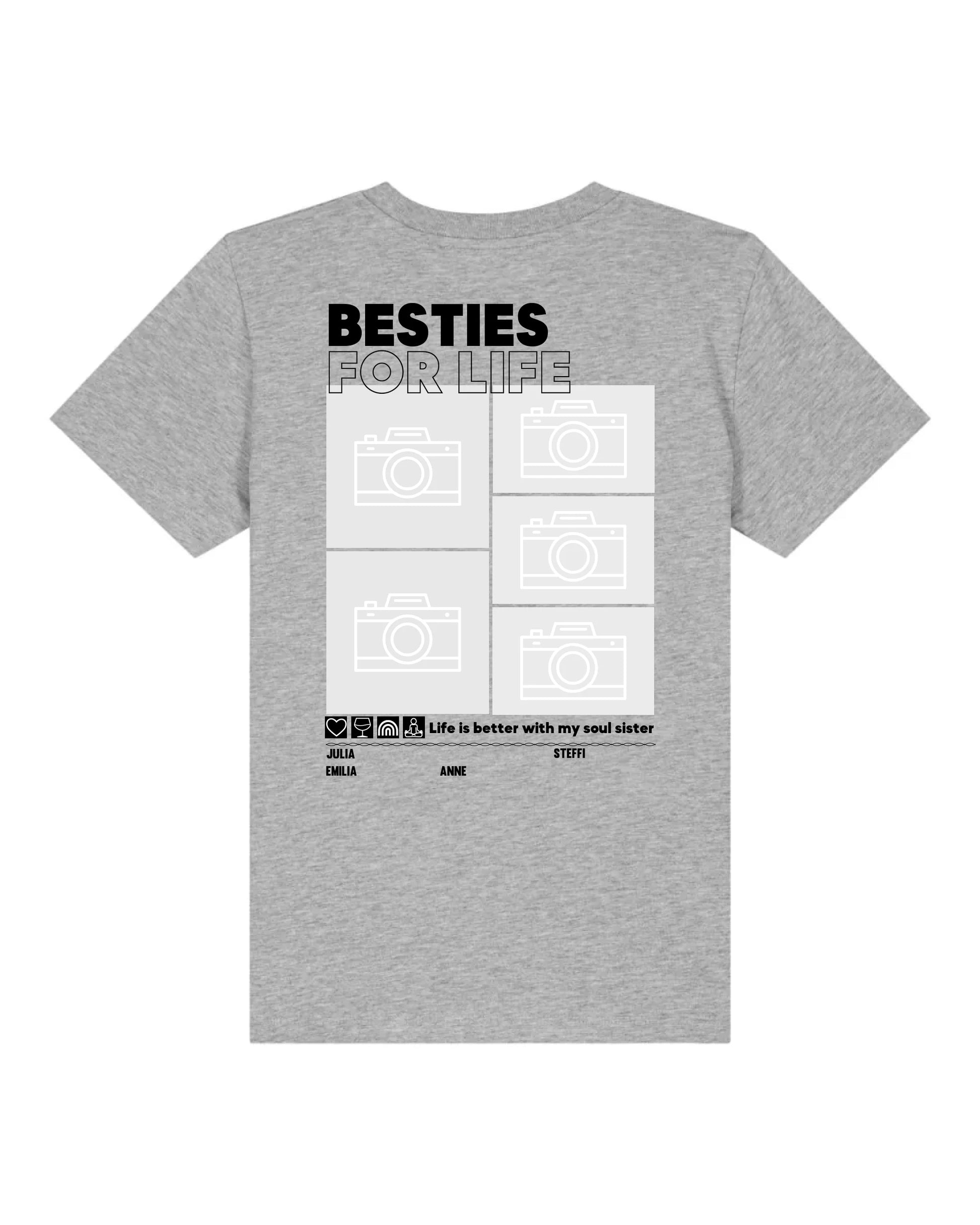 Besties for Life - Bio Kinder Shirt *personalisierbar mit Foto* Mini Creator Shirt 2.0 ST ST Heather-Grey