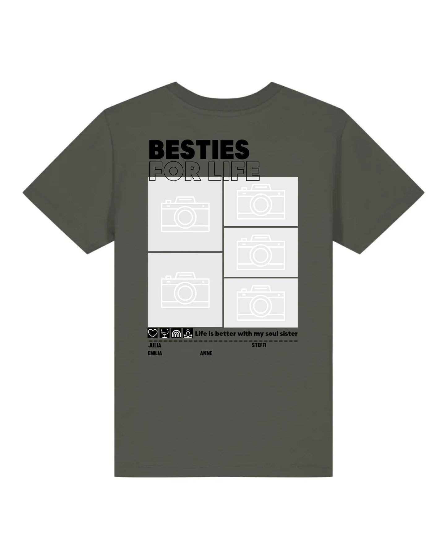Besties for Life - Bio Kinder Shirt *personalisierbar mit Foto* Mini Creator Shirt 2.0 ST ST Khaki