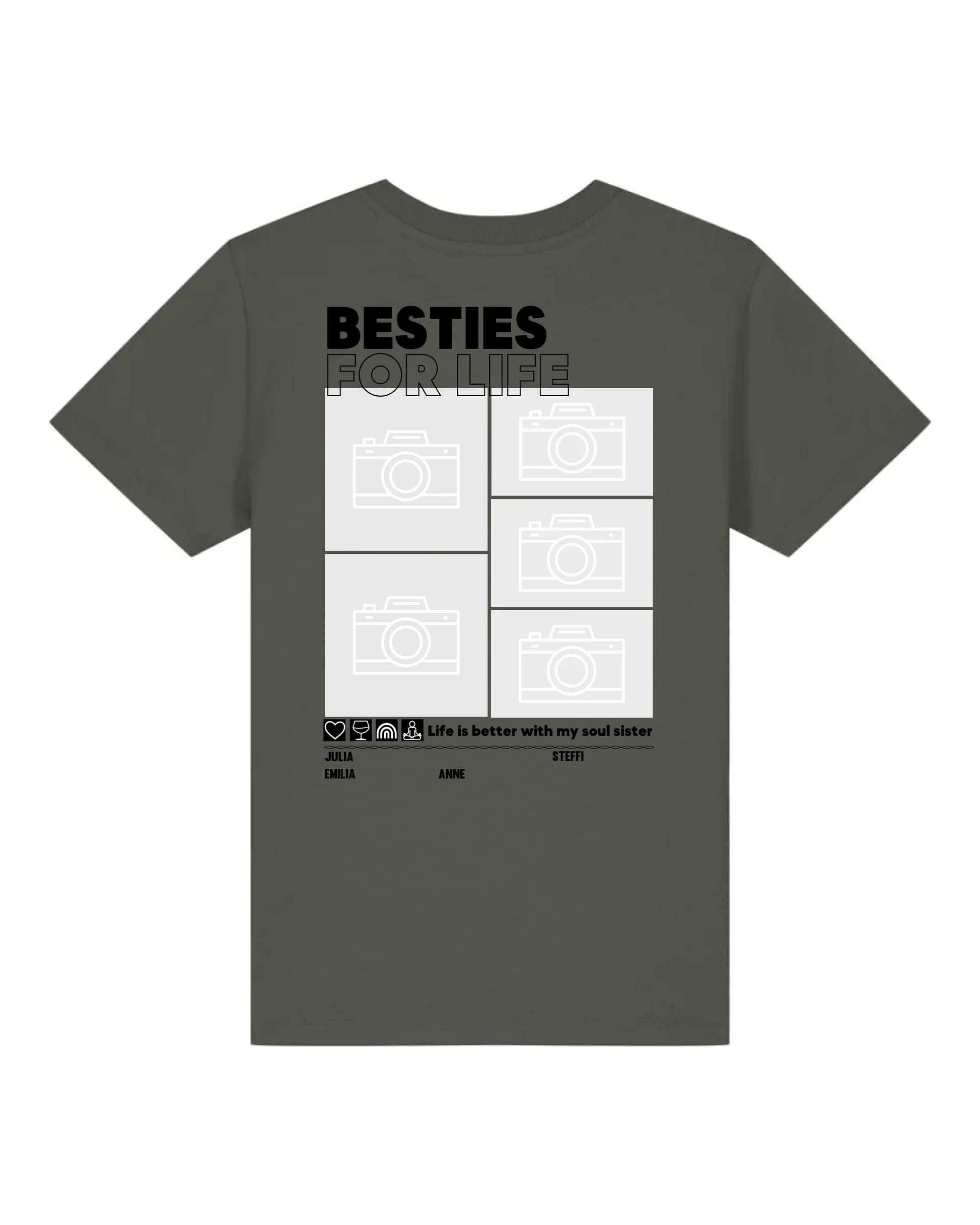 Besties for Life - Bio Kinder Shirt *personalisierbar mit Foto* Mini Creator Shirt 2.0 ST ST Khaki