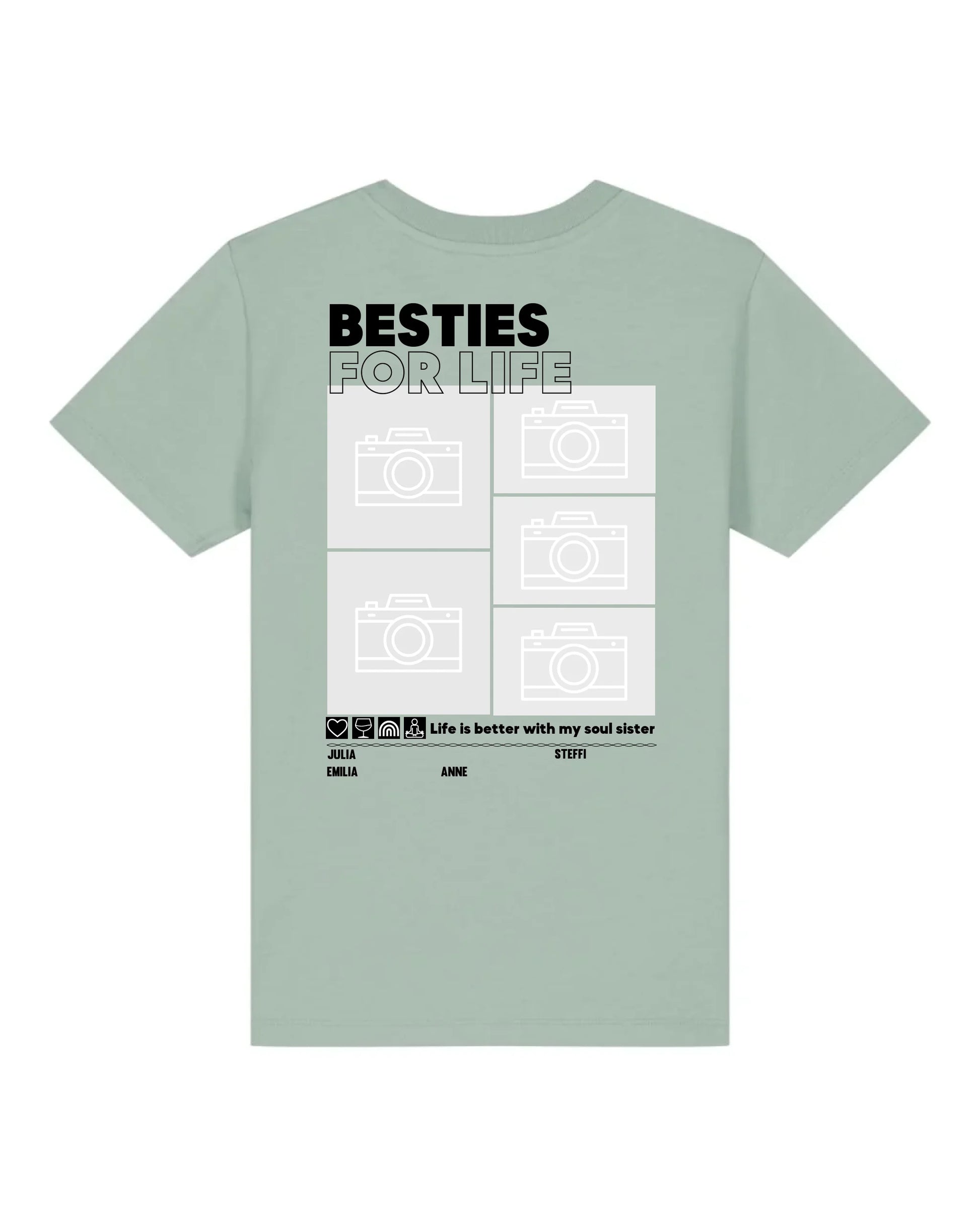 Besties for Life - Bio Kinder Shirt *personalisierbar mit Foto* Mini Creator Shirt 2.0 ST ST Aloe