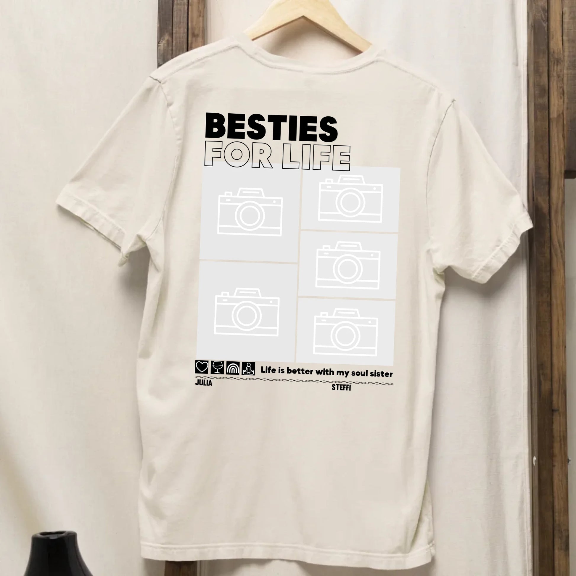 Besties for Life - Bio Oversized Damen Shirt *personalisierbar mit Fotos* Creator T-Shirt 2.0 ST ST BACK ONLY Natural-Raw