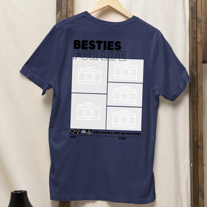 Besties for Life - Bio Oversized Damen Shirt *personalisierbar mit Fotos* Creator T-Shirt 2.0 ST ST BACK ONLY French-Navy