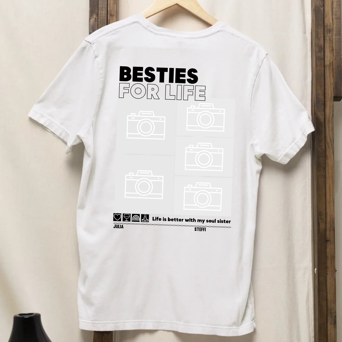 Besties for Life - Bio Oversized Damen Shirt *personalisierbar mit Fotos* Creator T-Shirt 2.0 ST ST BACK ONLY White