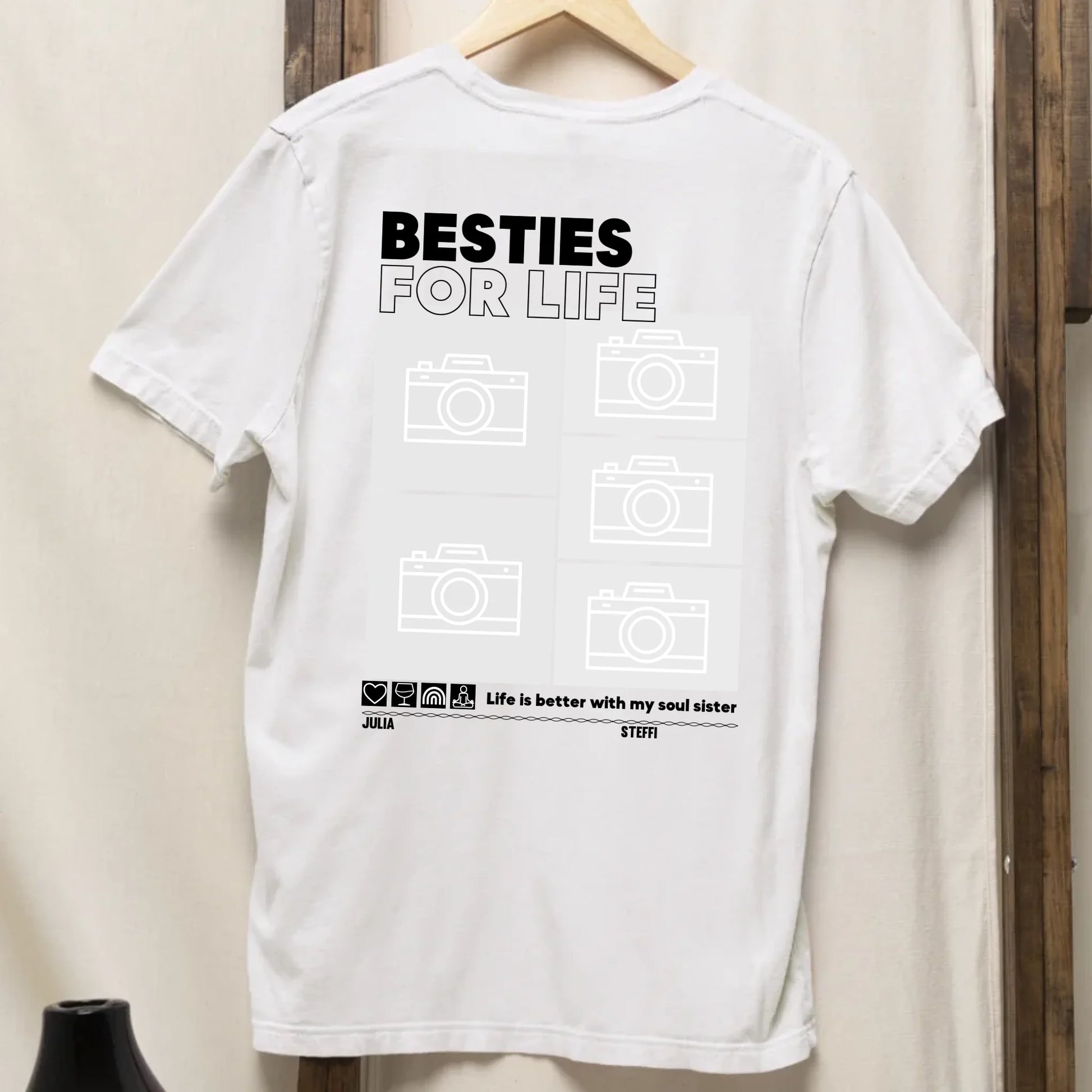 Besties for Life - Bio Oversized Damen Shirt *personalisierbar mit Fotos* Creator T-Shirt 2.0 ST ST BACK ONLY White