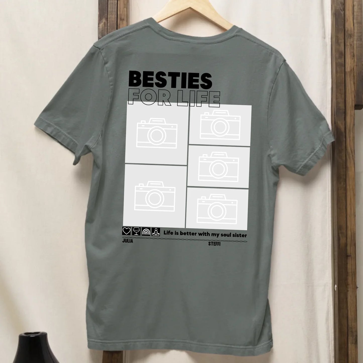 Besties for Life - Bio Oversized Damen Shirt *personalisierbar mit Fotos* Creator T-Shirt 2.0 ST ST BACK ONLY Green Bay
