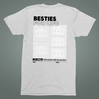 Besties for Life - Bio Oversized Damen Shirt *personalisierbar mit Fotos* Creator T-Shirt 2.0 ST ST BACK ONLY Heather-Grey