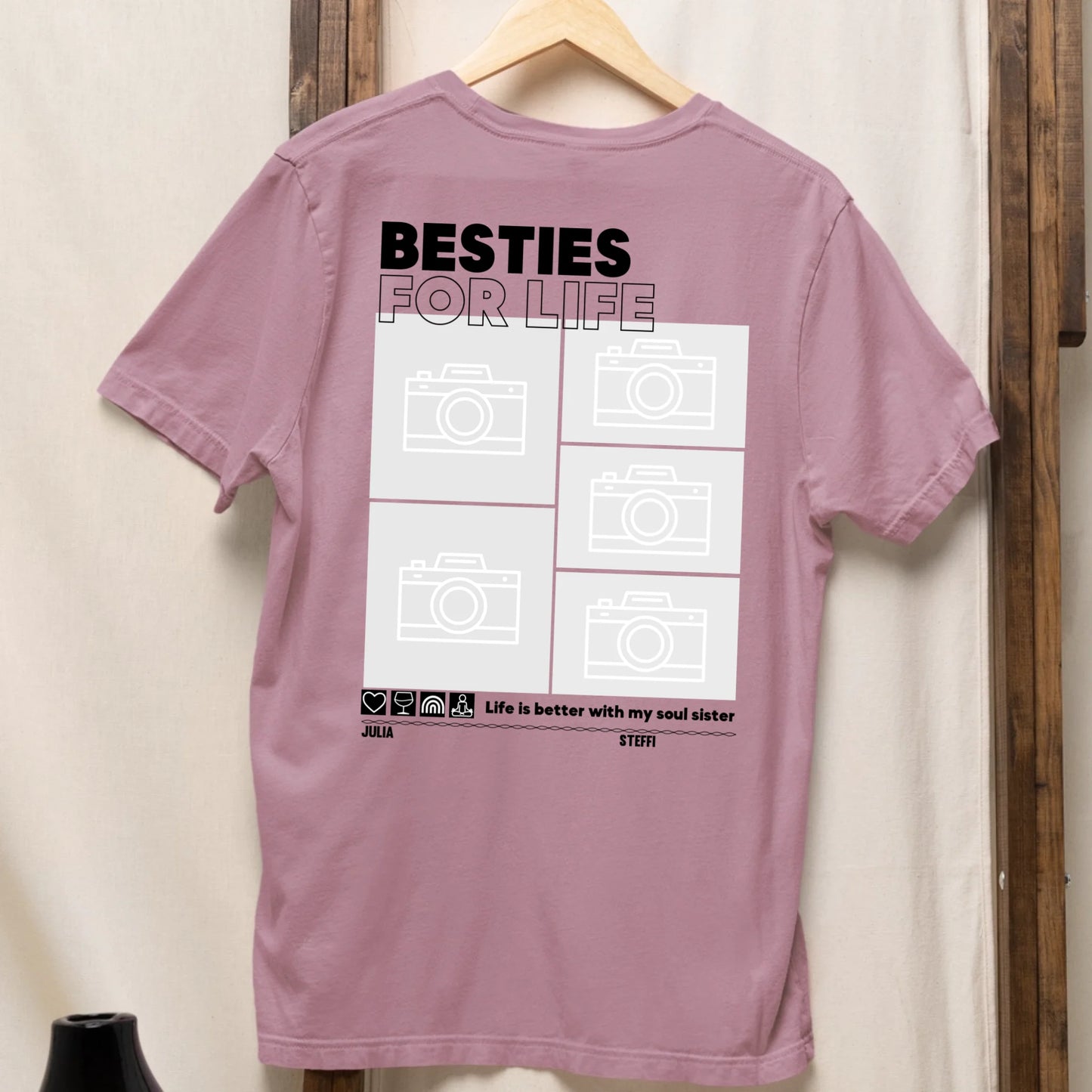 Besties for Life - Bio Oversized Damen Shirt *personalisierbar mit Fotos* Creator T-Shirt 2.0 ST ST BACK ONLY Lilac-Dream