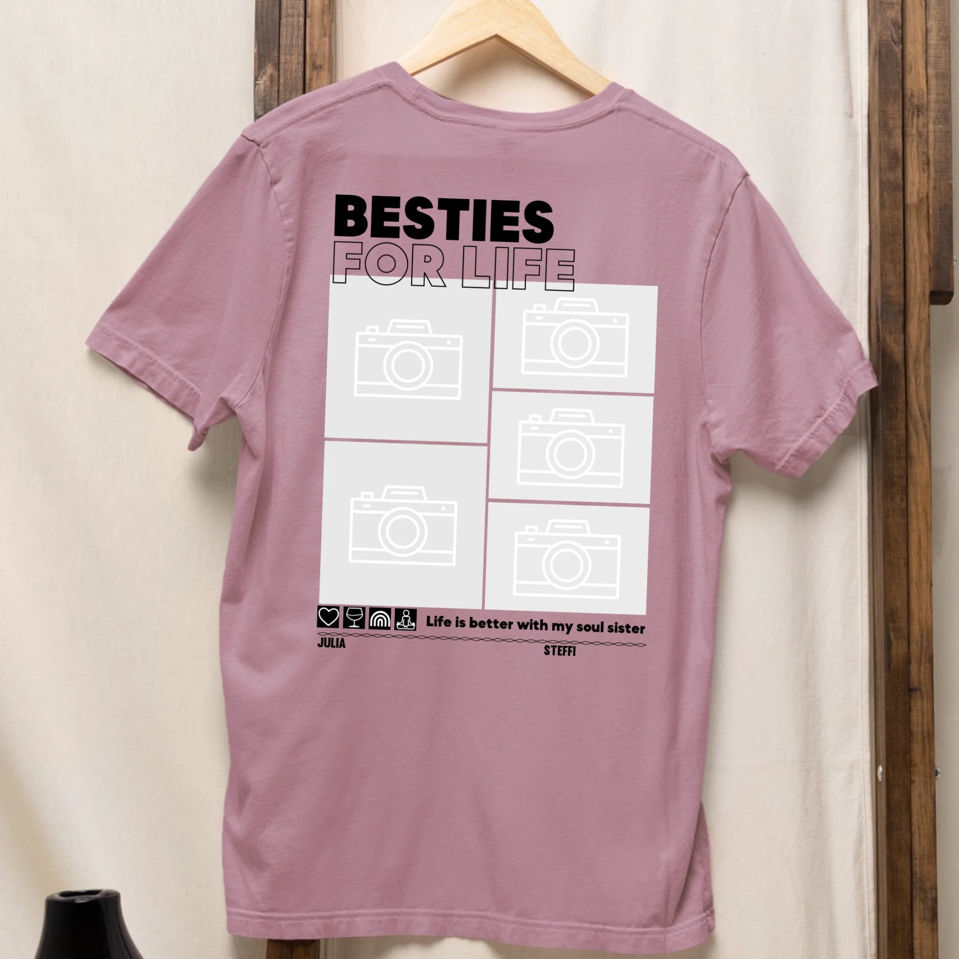 Besties for Life - Bio Oversized Damen Shirt *personalisierbar mit Fotos* Creator T-Shirt 2.0 ST ST BACK ONLY Lilac-Dream