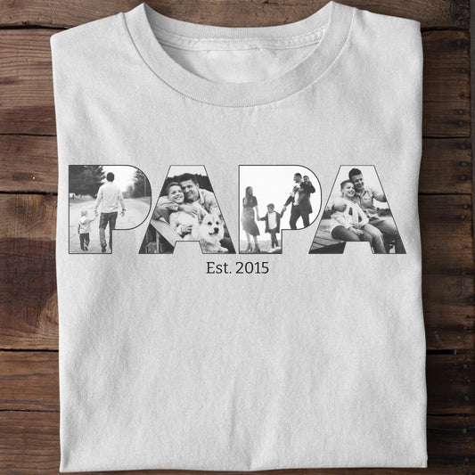 PAPA/DAD mit Fotos - Bio Herren Shirt *personalisierbar mit Fotos*