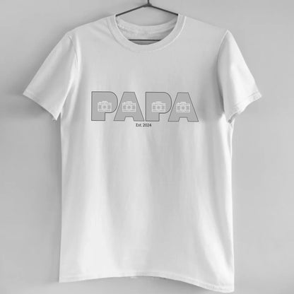 PAPA/DAD mit Fotos - Bio Herren Shirt *personalisierbar mit Fotos*