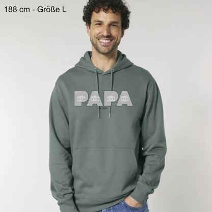 PAPA/DAD mit Fotos - Bio Unisex Hoodie *personalisierbar mit Fotos*
